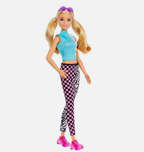 lot 50 image: New Mattel Barbie Fashionistas Doll #158, Blonde Hair, Malibu Top & Leggings, GRB50 - As Shown