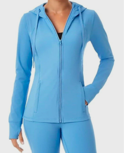 lot 52 image: New Members Mark Ladies Everyday Moisture Wicking Full Zip Hooded Performance Jacket XL - As Shown