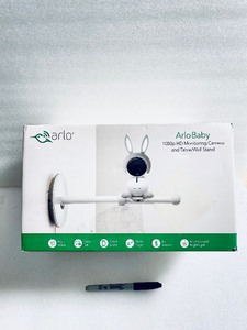 lot 80 image: NetGear Arlo Baby ABC1000 1080p HD White Smart Monitoring Camera Kit - In Condition As Shown