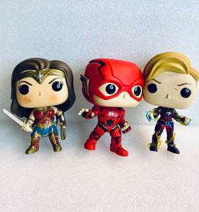 lot 89 image: Lot Of 3 - MarvelDC Approx. 4 Funko Pops - In Condition As Shown