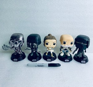 lot 91 image: Lot Of 5 - StarWars BobbleHeads Approx. 4 Funko Pops - In Condition As Shown - (READ)