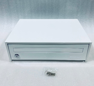 lot 125 image: New Other - Barska White Steel Desktop Drop Box With Key, CB13118 - As Shown - (READ)