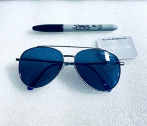 lot 120 image: New With Tags West Loop Sunglasses 23 482 GUN, Silver Frame - As Shown
