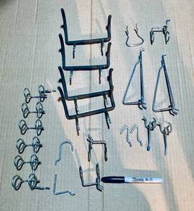 lot 156 image: Lot Of 22 - Miscellaneous Shelf Hooks - In Condition As Shown