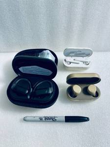lot 173 image: Lot Of 3 - Wireless Bluetooth Rechargeable Earbuds - In Condition As Shown - (They Work)