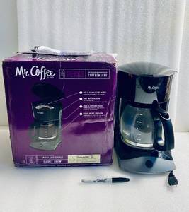 lot 175 image: Mr. Coffee Black Coffee Maker 12 Cups with Auto Pause and Glass Carafe - In Condition As Shown - (READ)
