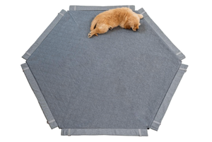 lot 176 image: MyPet SecureMat Hexagon Pet Mat Graphite For Hexagonal Pet Playpen - In Condition As Shown - (READ)