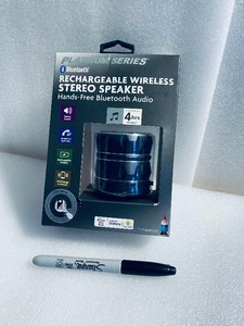 lot 198 image: New Platinum Series Rechargeable Wireless Stereo Speaker Travelocity, Black - As Shown