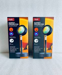 lot 216 image: Lot Of 2 - New itek Sunset Projector 180 Degree Rotation Rainbow And Sunset - As Shown
