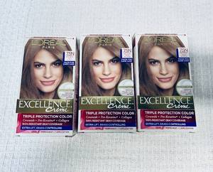 lot 230 image: Lot Of 3 - Loreal Paris Excellence Creme Triple Protection Color, 7.5 Neutral Dark Blonde - In Condition As Shown