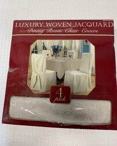 lot 246 image: Set Of 4 - Luxury Woven Jacquard Dining Room Chair Covers - In Condition As Shown