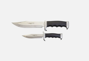 lot 150 image: New Other HUMVEE 2Pc. Large & Small Mirror Polished Bowie Knife Combo Set With Sheath - As Shown - (READ)