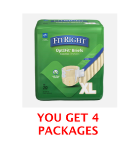 lot 47 image: Lot Of 4 - New Open Box Medline FitRight OptiFit Briefs For XL Waists 56-64, 80 Total Count - As Shown - (READ)