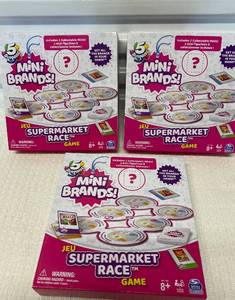 lot 283 image: Lot Of 3 - Mini Brands JEU Supermarket Race Game - In Condition As Shown