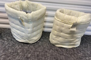 lot 322 image: Lot Of 3 - Cloud Island Quilted Storage Bins - In Condition As Shown