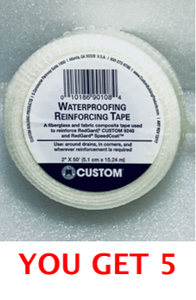 lot 399 image: Lot Of 5 - Custom Building Products Reinforcing Tape An Alkali-Resistant Fiberglass Tape - As Shown
