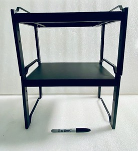 lot 407 image: Lot Of 2 - Black Metal Shelves, Approx. Dimensions (22 x 8 12 x 5 34) - In Condition As Shown