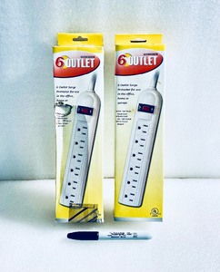 lot 411 image: Lot Of 2 - New Other 6 Outlet Surge Protectors - As Shown