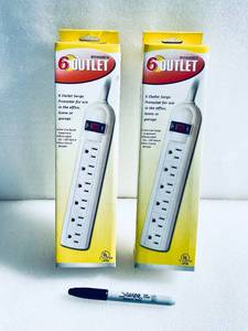 lot 412 image: Lot Of 2 - New Other 6 Outlet Surge Protectors - As Shown