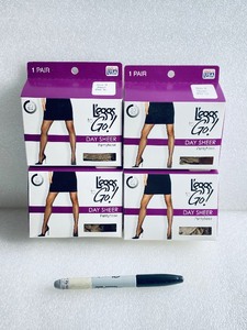 lot 415 image: Lot Of 4 - New Leggs to Go Day Sheer Pantyhose - Size B - Nude Sheer Toe - As Shown
