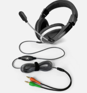 lot 438 image: New Labsonic 3.5mm Wired Headset Black, LS9000MC - As Shown