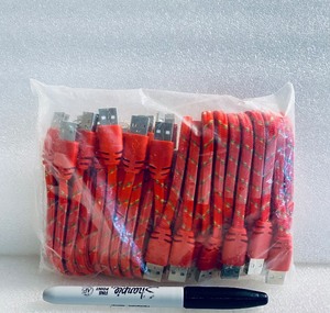 lot 447 image: Lot Of 20 - New Lightning To USB Cables, Red - As Shown