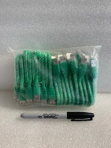 lot 448 image: Lot Of 20 - New Lightning To USB Cables, Green - As Shown