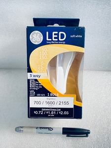 lot 476 image: New GE LED 3-Way Soft White Light Bulb 50100150W 70016002155 Lumens - As Shown