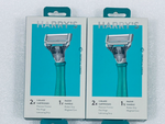 Lot Of 2 - New HARRY'S TROPICAL GREEN Razor Handle + 2 / 5-Blade Cartridges - As Shown