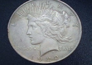 lot 3 image: 1922 Silver Peace Dollar