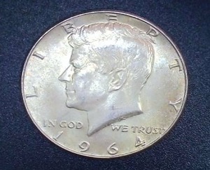 lot 9 image: 1964 Silver Kennedy Half Dollar