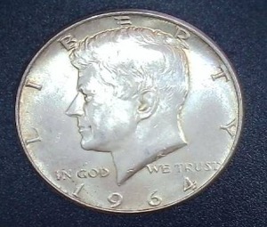 lot 13 image: 1964 Silver Kennedy Half Dollar