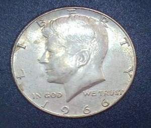 lot 14 image: 1966 Silver Kennedy Half Dollar
