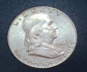 lot 26 image: 1963 Silver Franklin Liberty Half Dollar