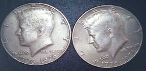 lot 27 image: Two Coins - 1776-1976 Kennedy Half Dollars