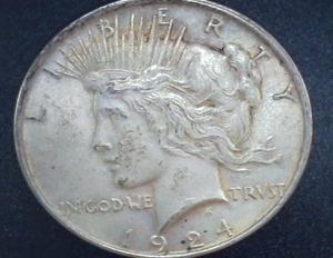 lot 38 image: 1924 Silver Peace Dollar