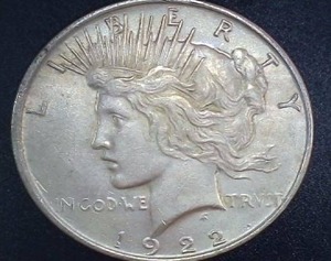 lot 41 image: 1922 Silver Peace Dollar