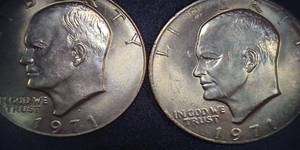 lot 47 image: Two Coins - 1971 Eisenhower Dollar Coin