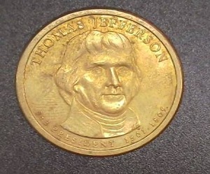 lot 51 image: Thomas Jefferson Dollar Coin