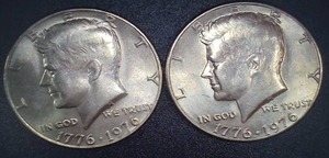 lot 55 image: Two Coins -1776-1976 Kennedy Half Dollar