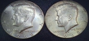 lot 64 image: Two Coins - 1968 Kennedy Half Dollar