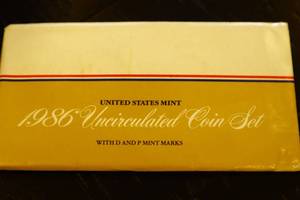 lot 70 image: 1986 Uncirculated Coin Set - DP Mint