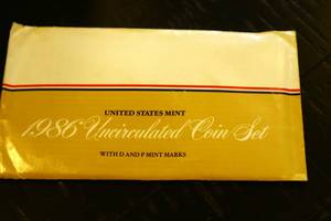 lot 72 image: 1986 Uncirculated Coin Set - DP Mint