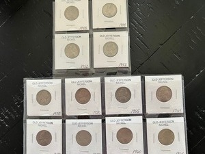 lot 97 image: Jefferson Nickels - date range 48-61