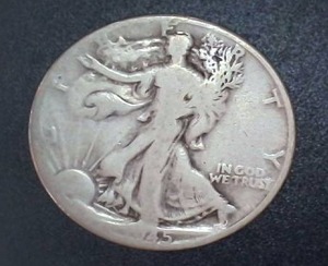 lot 93 image: 1945 Silver Walking Liberty Coin