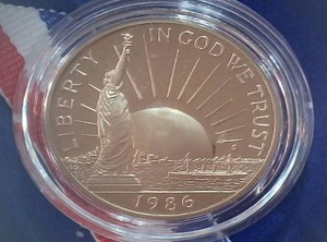 lot 95 image: 1986 Ellis Island Liberty Half Dollar - Proof - Mint S