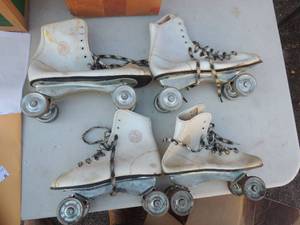lot 110 image: Vintage Roller Derby Skates (metal Wheels)   Size 2  &  6
