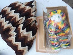 lot 124 image: Afghan  throw and doll