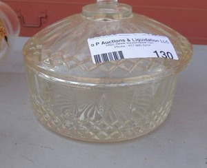 lot 130 image: Pressed glass covered candy dish