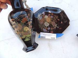 lot 133 image: Japanese luster wear vase and plate